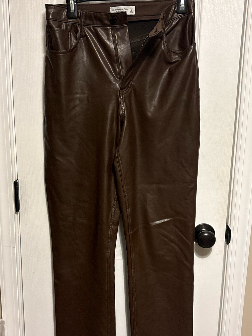 Abercrombie & Fitch brown leather pants